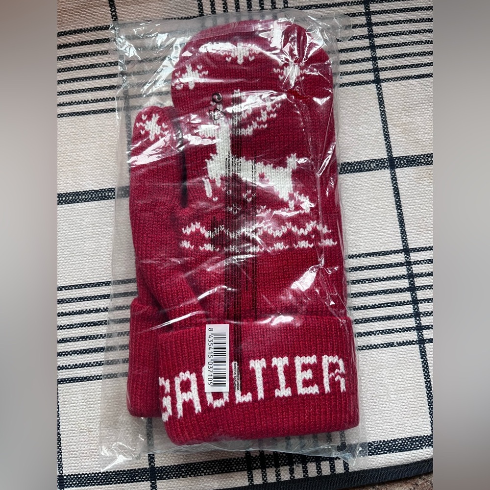 Jean Paul Gaultier Red Reindeer Men's Sweater mittens